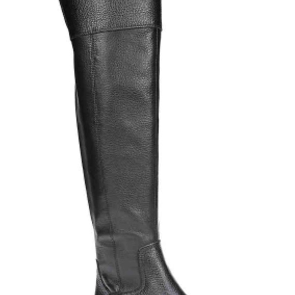 Shoes - Sleek Black Over the Knee Leather Boots - Franco Sarto Carlisle